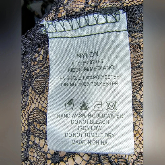 Nylon Apparel Women's Black Sexy Witchy Whimsigoth Sheer Lace Blouse, M, NWT - Picture 7 of 8